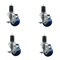 Service Caster 3'' Blue Poly Swivel 1-5/8'' Expanding Stem Caster Set with Brake, 4PK SCC-EX20S314-PPUB-BLUE-TLB-158-4 - alternate 1